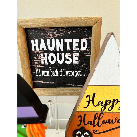 Halloween Mixed Wooden Plastic decorative lot of 6 - Picture 10 of 14